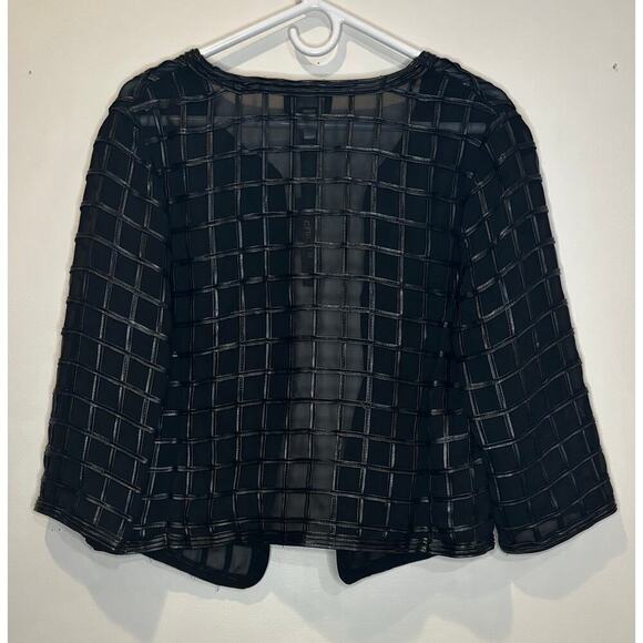 Chico’s Mesh/ Leather Blazer - Picture 2 of 3